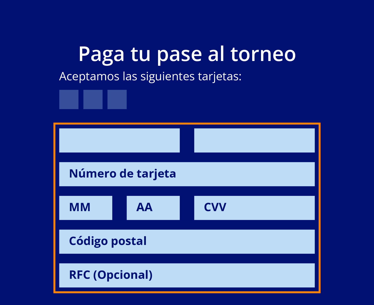 Paga tu pase al torneo